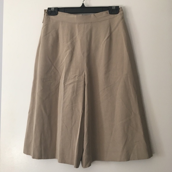 GIORGIO ARMANI Tan Beige Silk Gabardine Wrap Skirt Skort 42 S 4 - Picture 1 of 5